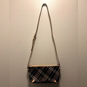 Burberry Black and Beige Plaid Crossbody Bag